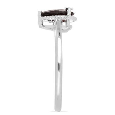 BUY REAL GARNET GEMSTONE RING IN STERLING SILVER